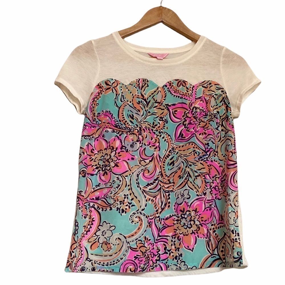 Lilly Pulitzer Multi Color Silk Tee XS
